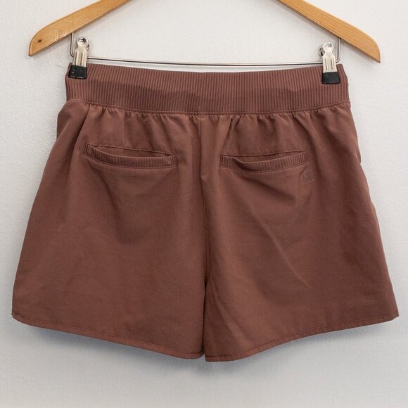 Avalanche Outdoor Supply Brown Drawstring Shorts M Ribbed Waist Travel Lounge - Picture 2 of 5